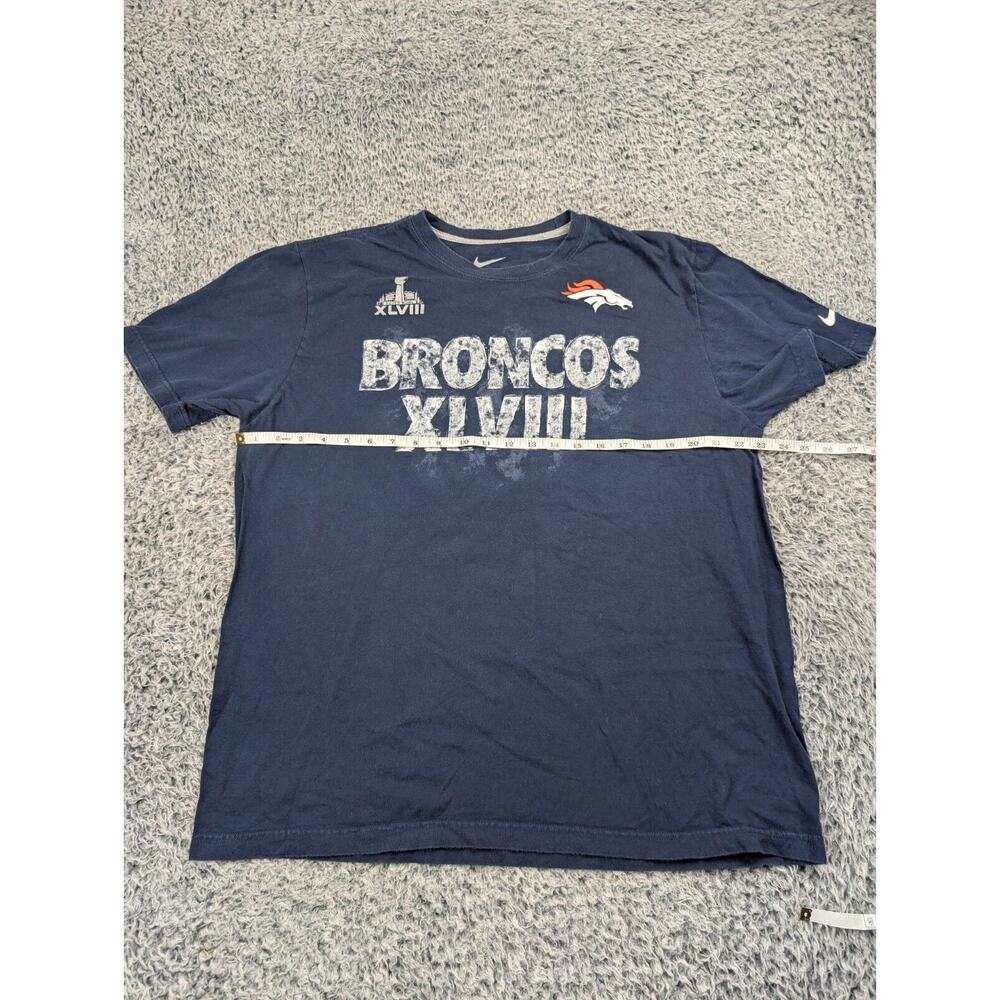 Denver Broncos Shirt Men Extra Large Blue NFL XLVII Superbowl Nike Graphic Tee - Picture 3 of 6